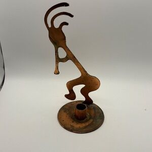 Copper Metal Art Candle Holder Abstract Figure Sculpture Home Decor